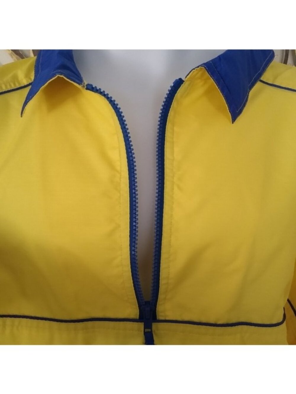 Beach Rays Yellow + Blue 1/4 Zip Jacket, XXL - Picture 2 of 9
